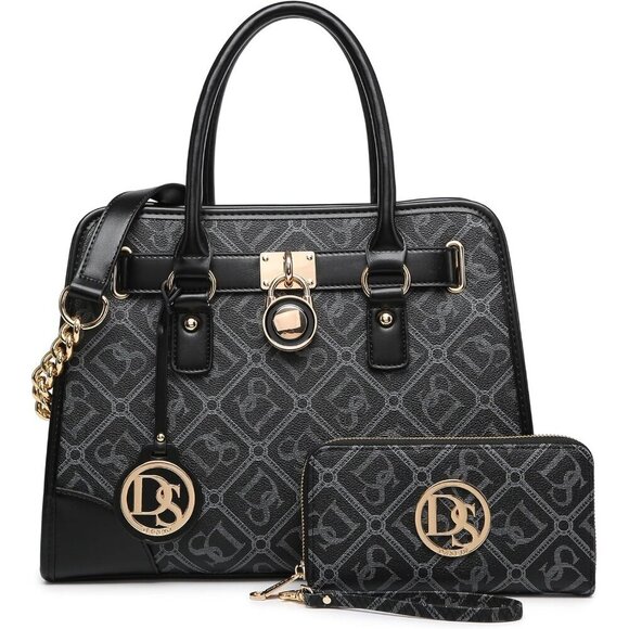Handbags - Women Handbags Leather Top Handle Satchel Shoulder Hobo Set 2pcs